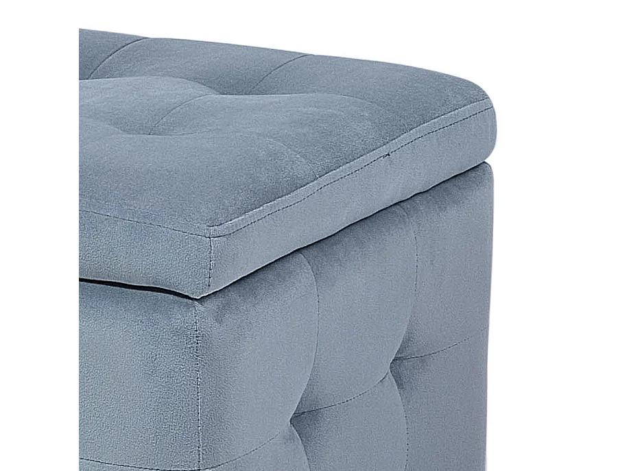 Pouf de rangement MICHIGAN Velours Gris clair