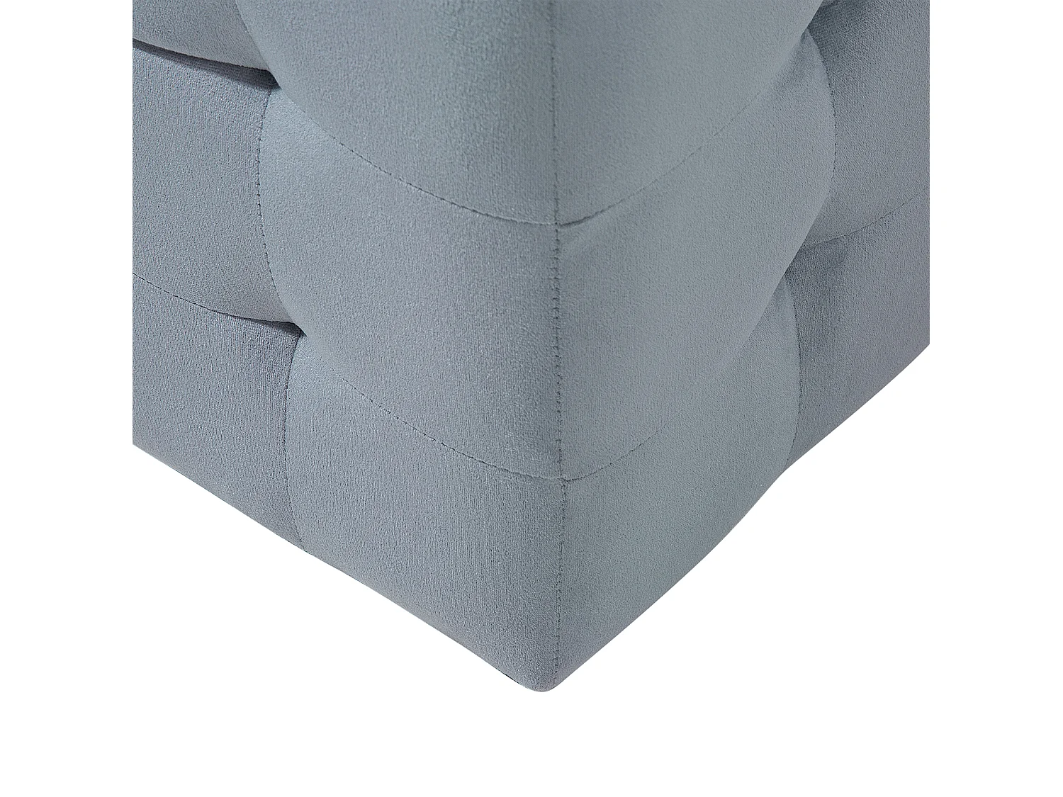 Pouf de rangement MICHIGAN Velours Gris clair