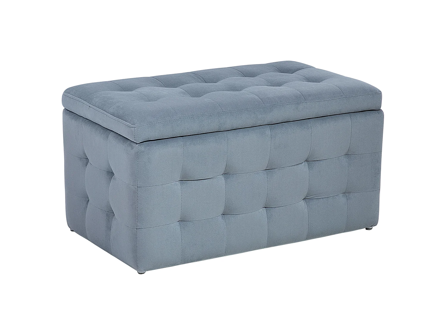 Pouf de rangement MICHIGAN Velours Gris clair