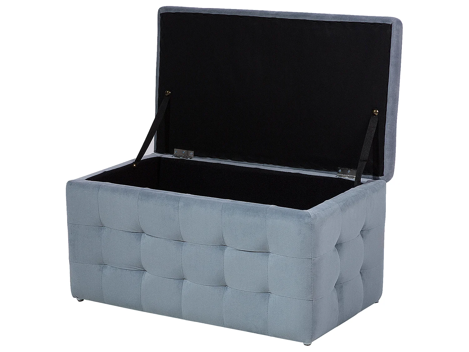 Pouf de rangement MICHIGAN Velours Gris clair