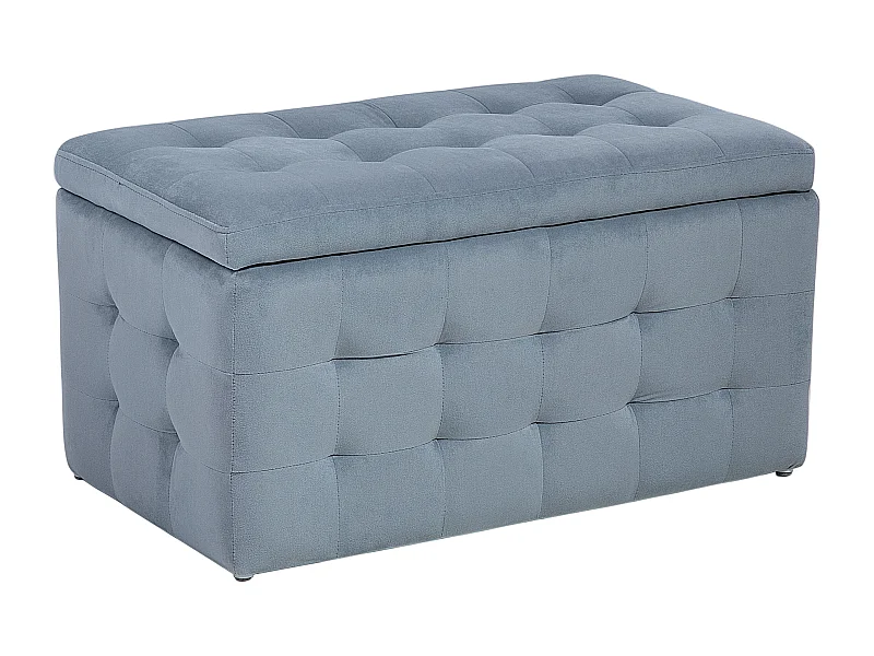 Pouf de rangement MICHIGAN Velours Gris clair