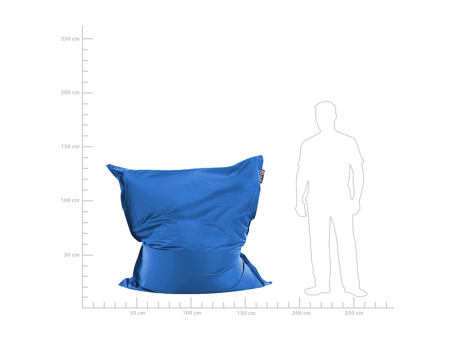 Pouf poire 300 L FUZZY 140 cm 180 cm Bleu foncé