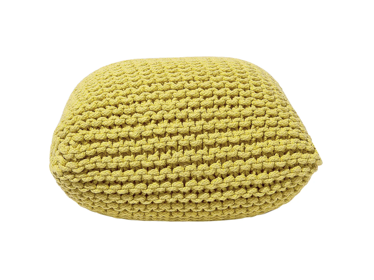 Pouf CONRAD Coton Jaune 50 cm 50 cm 31 cm