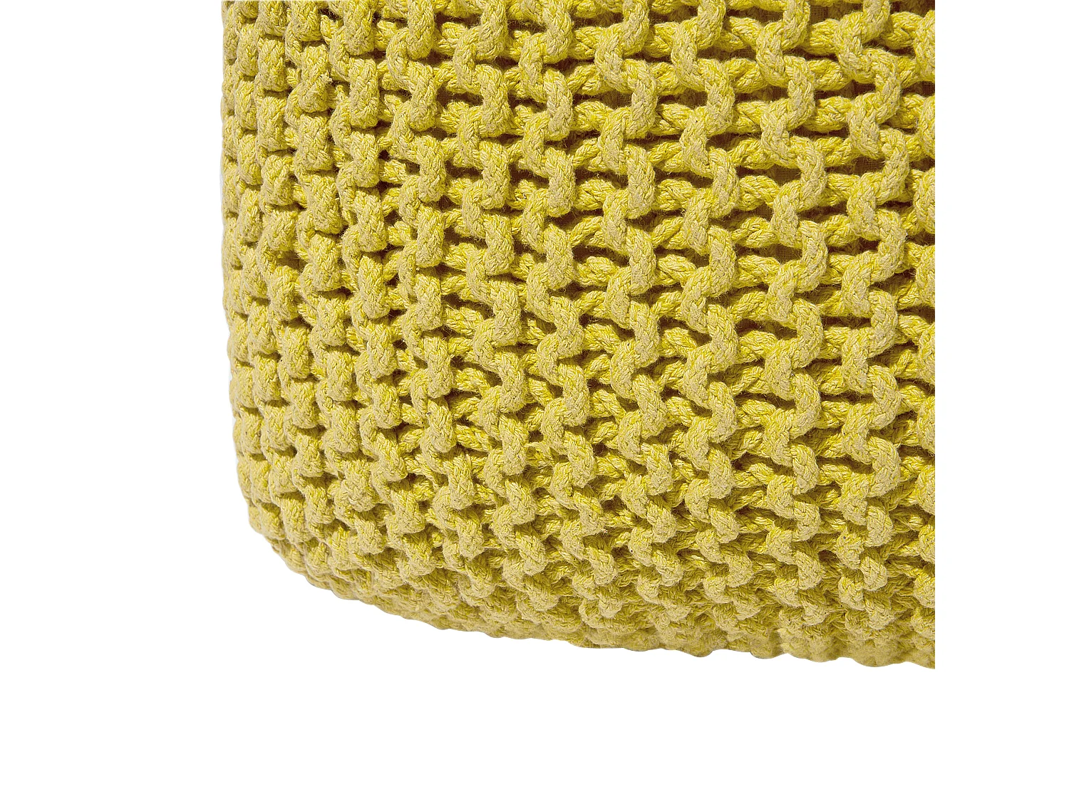 Pouf CONRAD Coton Jaune 50 cm 50 cm 31 cm