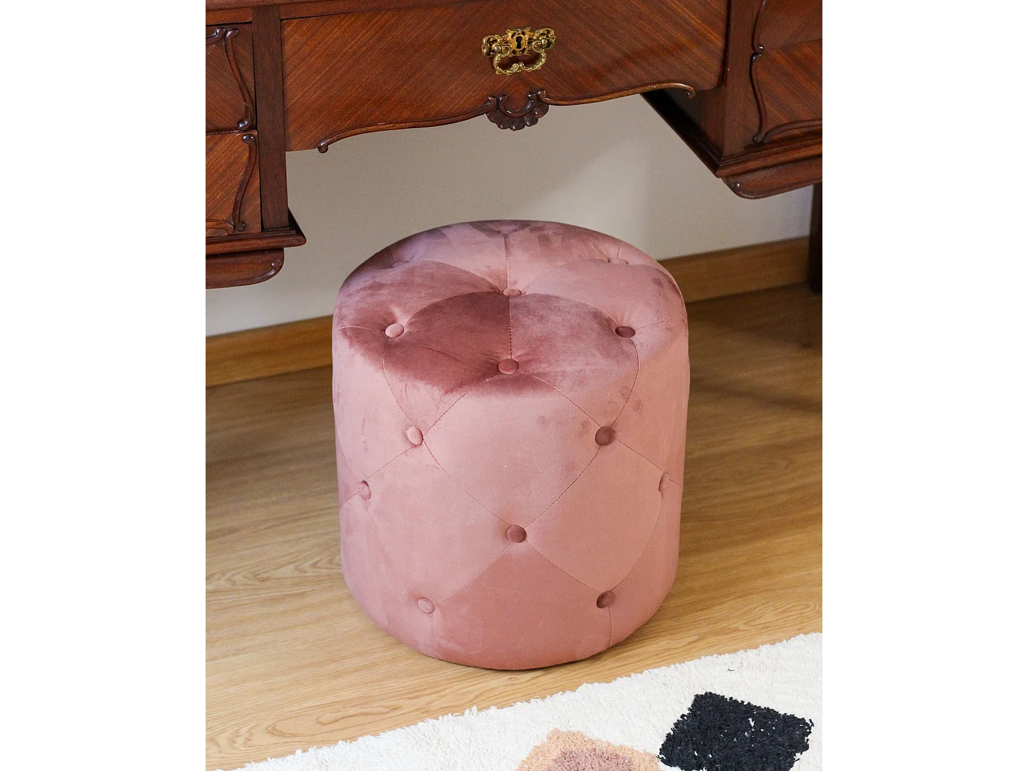 Pouf COROLLA Samtstoff Rosa 40 cm 40 cm 40 cm