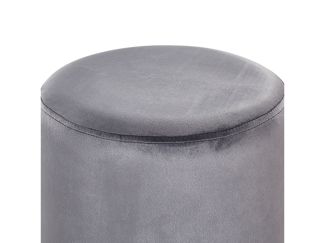 vente unique Pouf en velours gris ⌀ 36 cm BRIGITTE