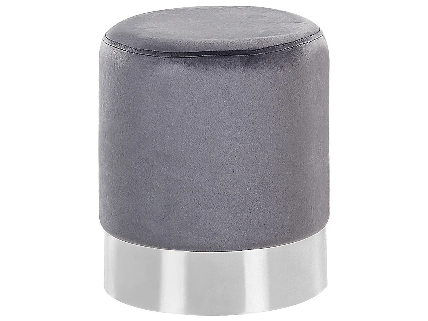 Pouf BRIGITTE Velours Gris 36 cm 36 cm 44 cm