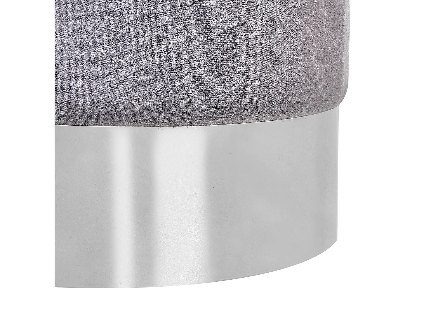 Pouf BRIGITTE Velours Gris 36 cm 36 cm 44 cm