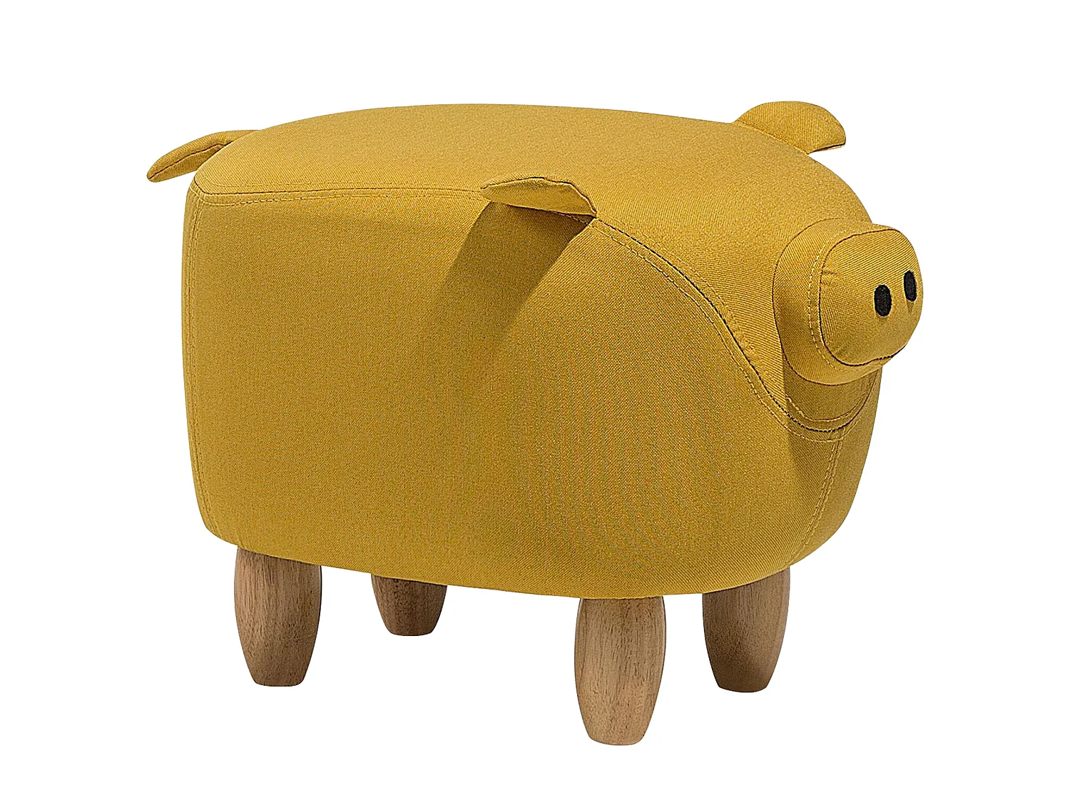 Tabouret animal PIGGY Tissu Jaune