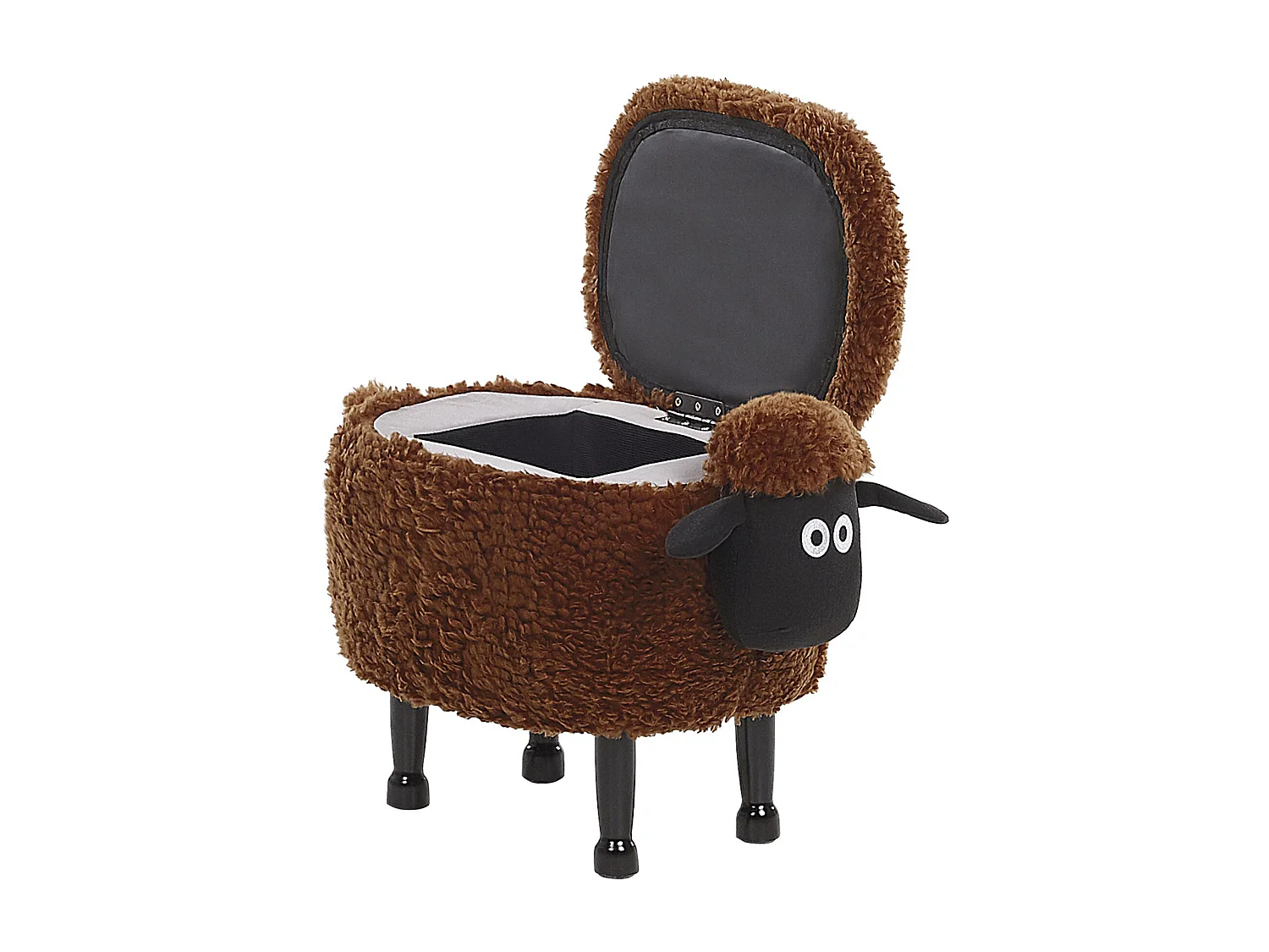 Tabouret de rangement animal SHEEP Tissu Marron Mouton