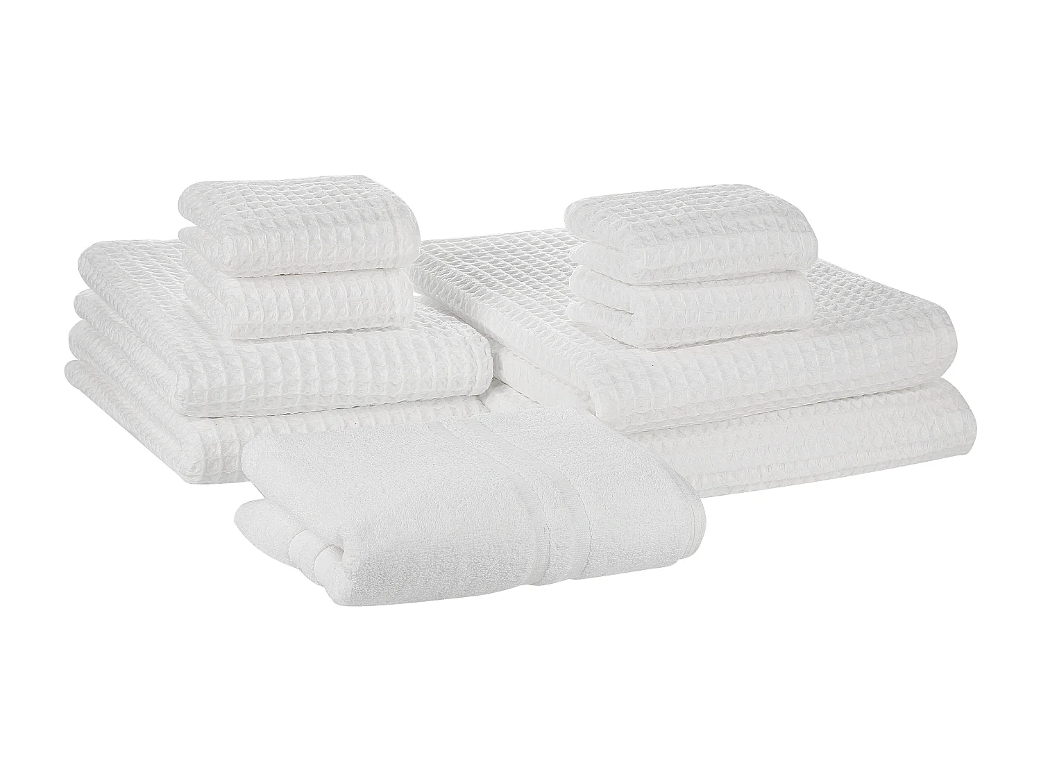 Handtücher 9er Set AREORA Baumwolle Weiss