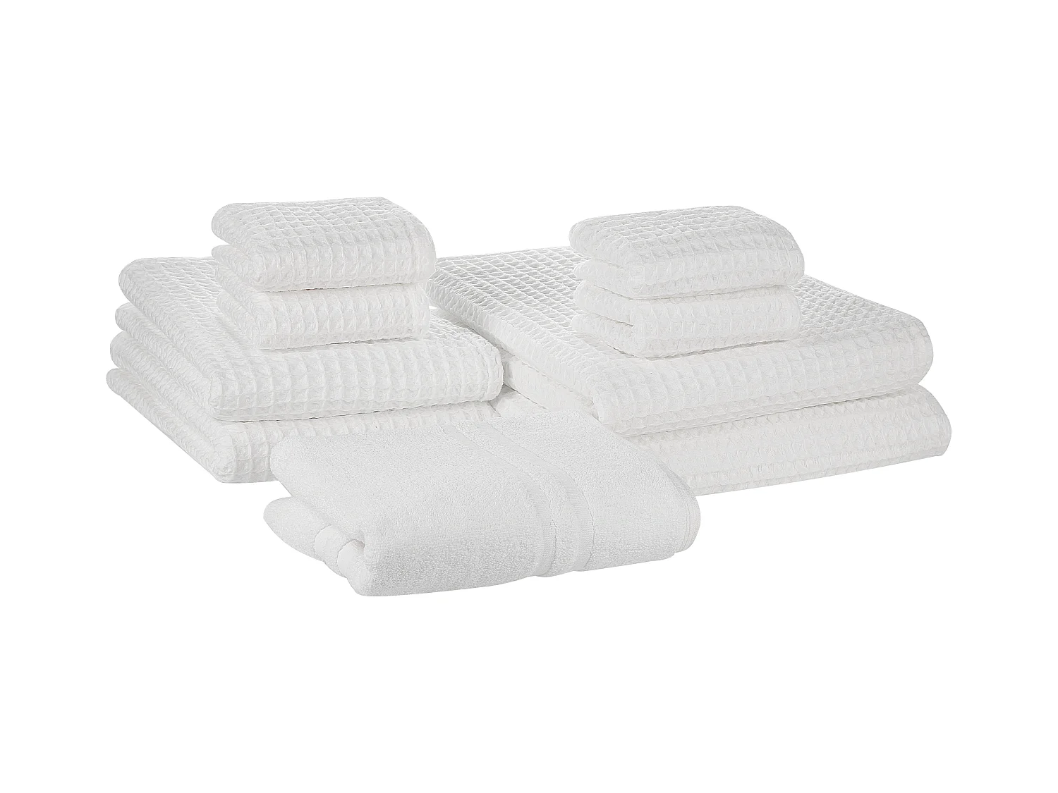 Lot de 9 serviettes AREORA Coton Blanc