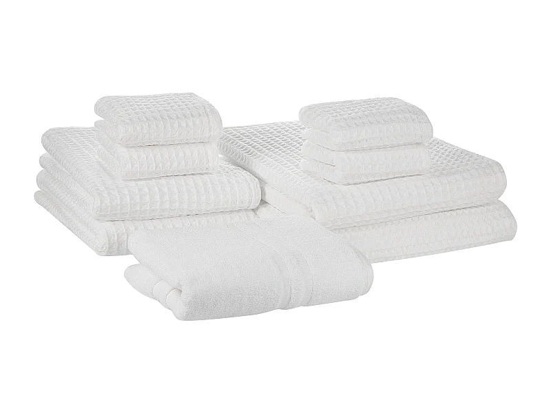 Handtücher 9er Set AREORA Baumwolle Weiss