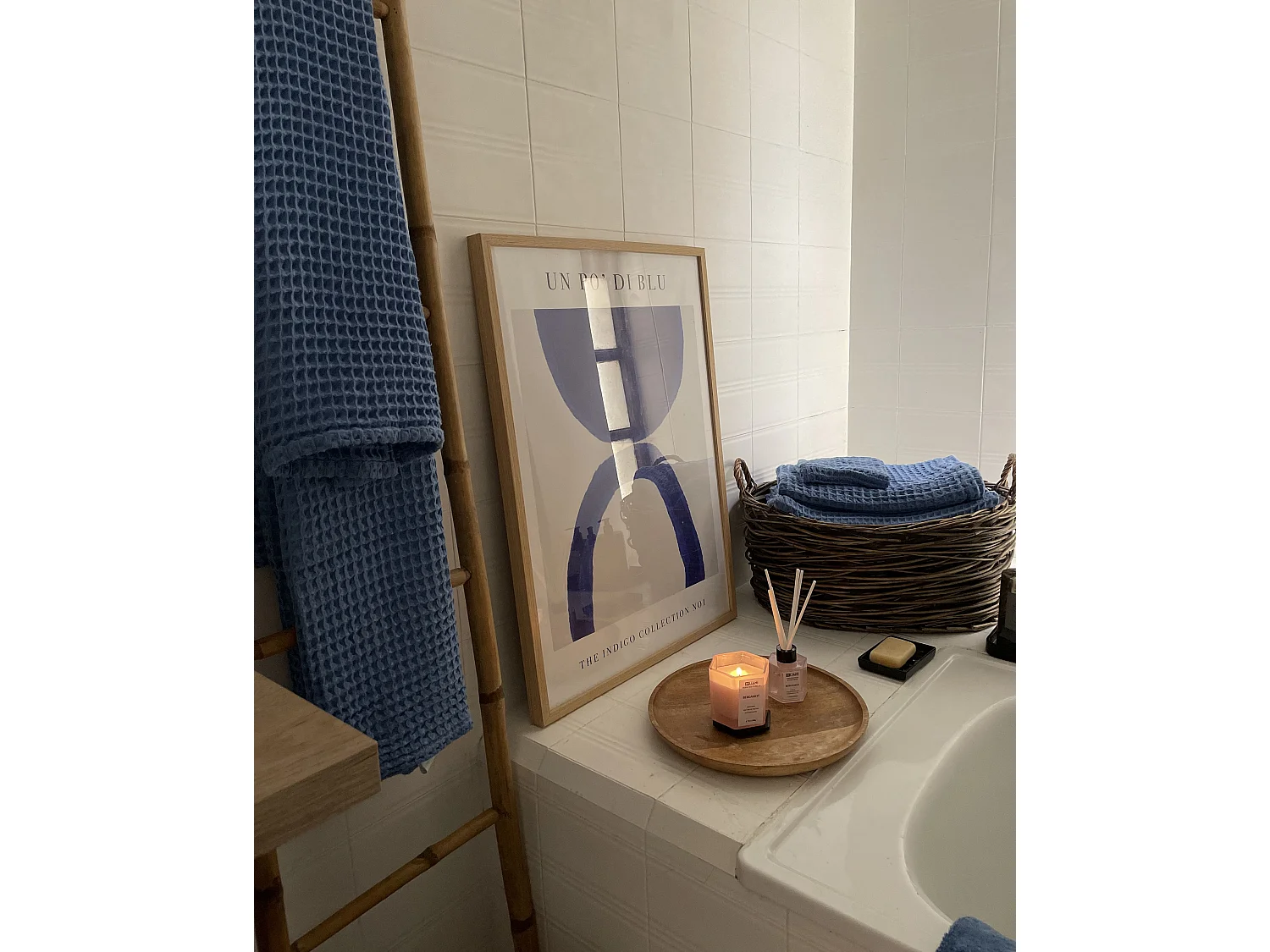 Handtücher 9er Set AREORA Baumwolle Blau