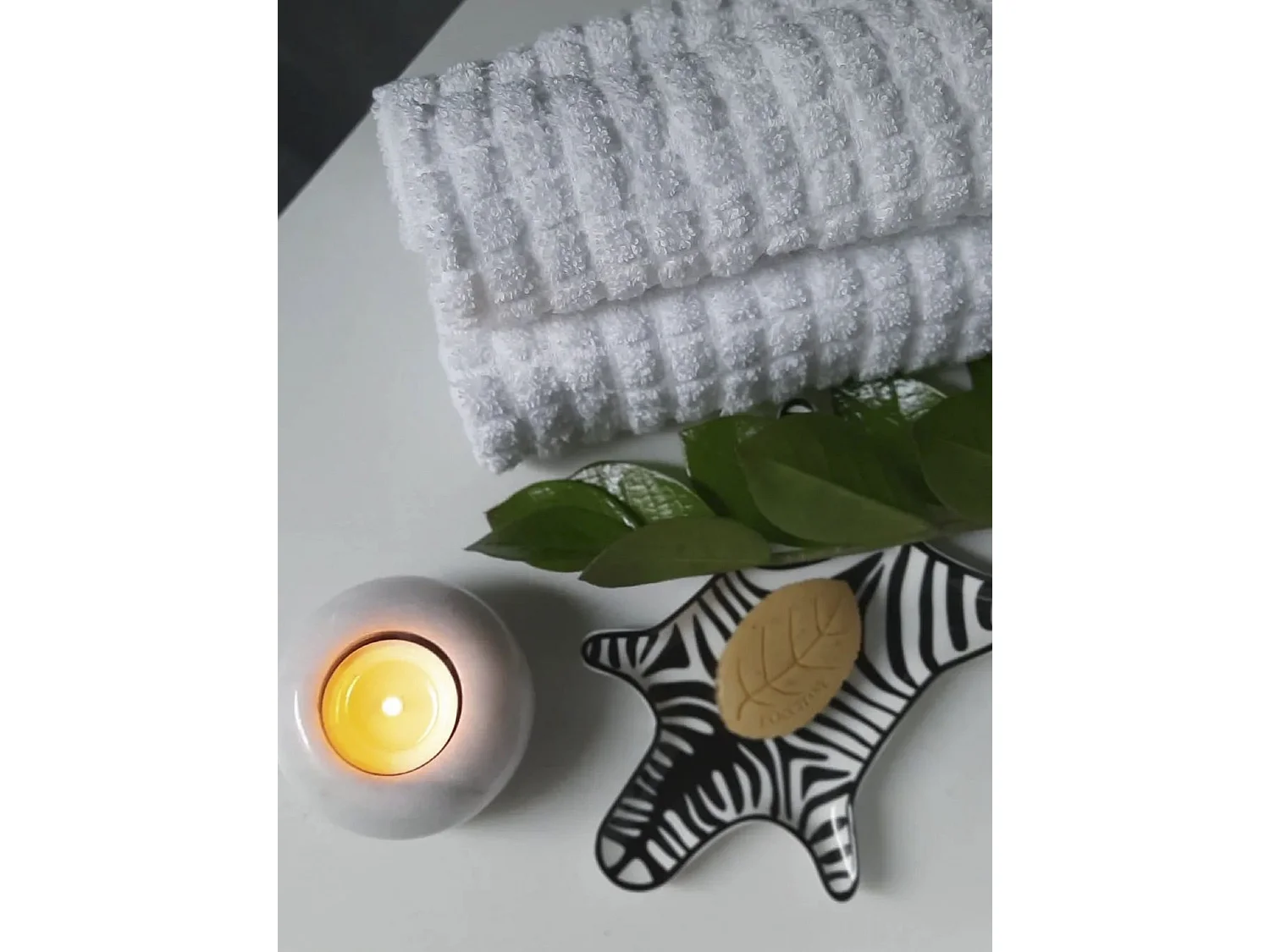 Lot de 9 serviettes ATAI Coton Blanc