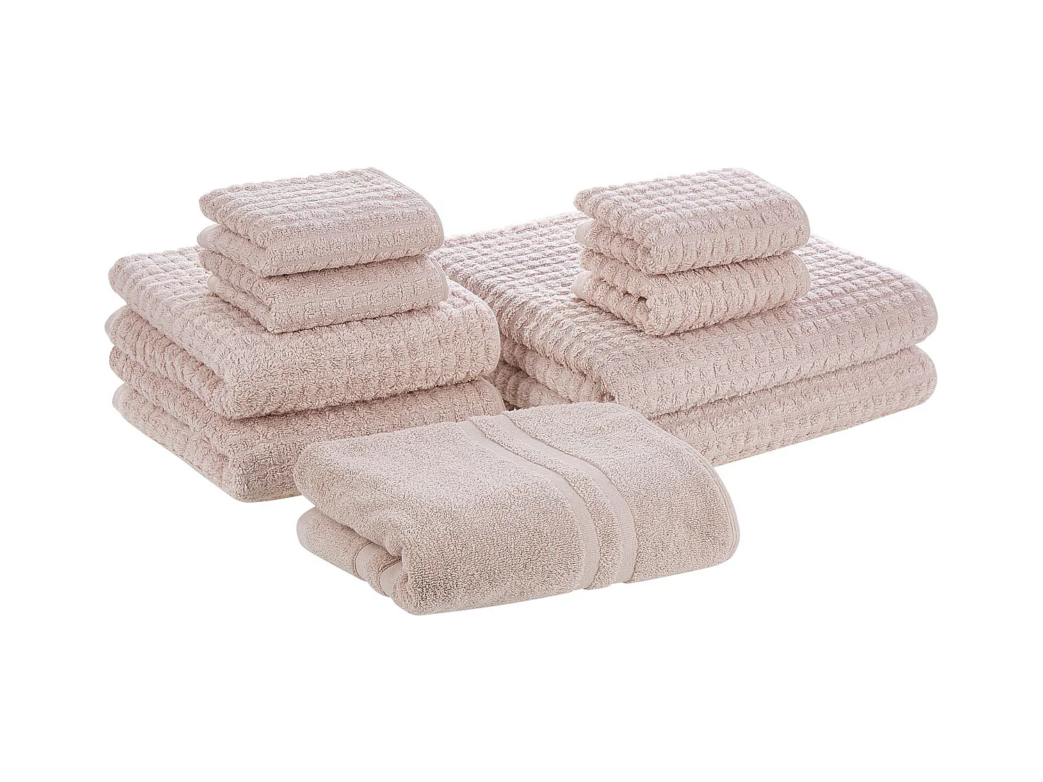 Lot de 9 serviettes ATAI Coton Rose