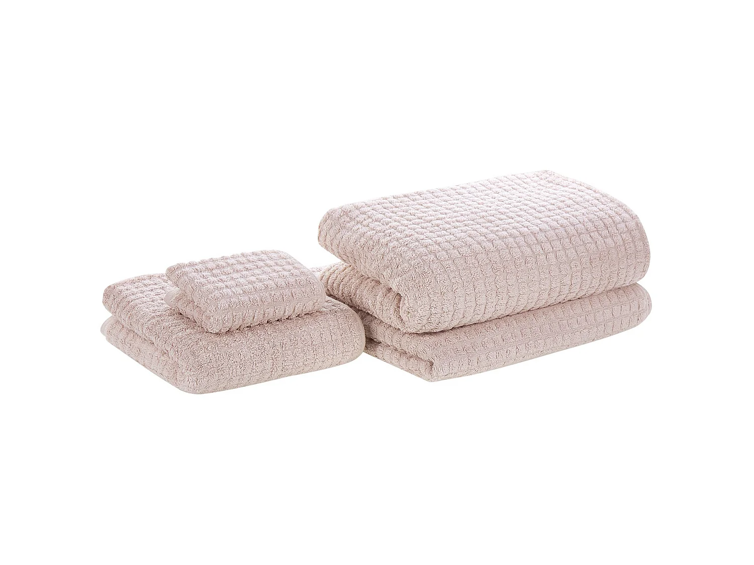 Lot de 4 serviettes de bain en coton rose ATAI