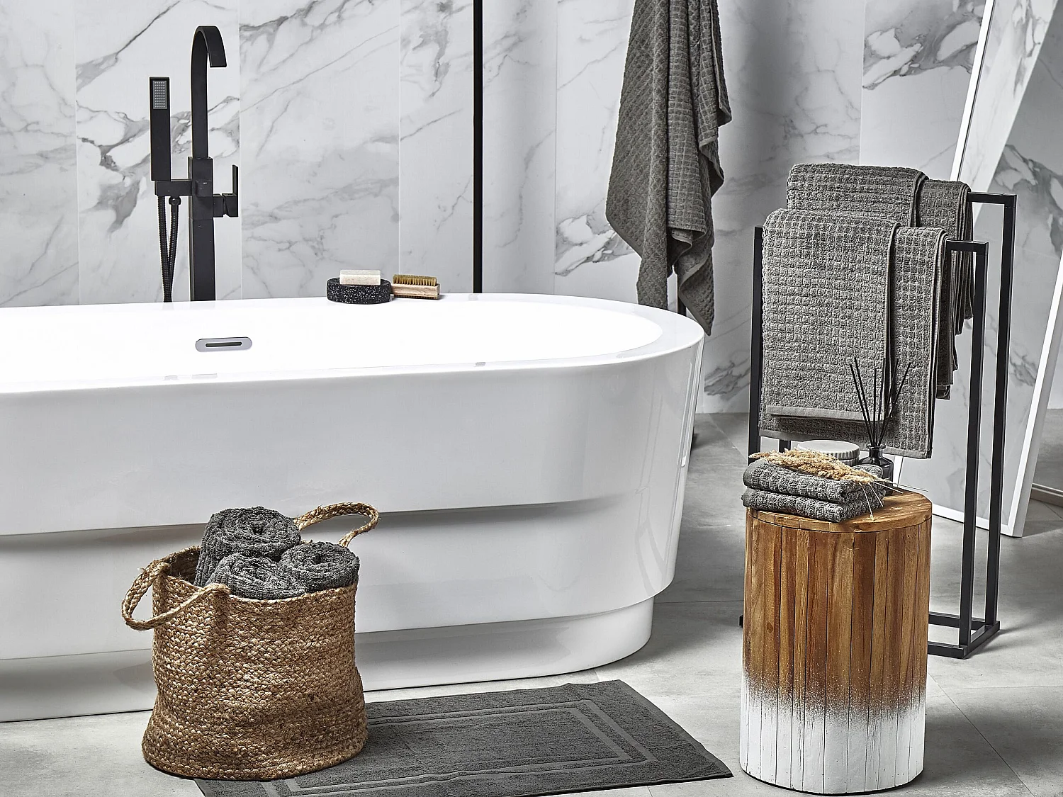 Handtücher 11er Set ATAI Baumwolle Grau