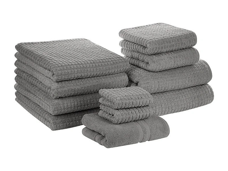 Lot de 11 serviettes ATAI Coton Gris