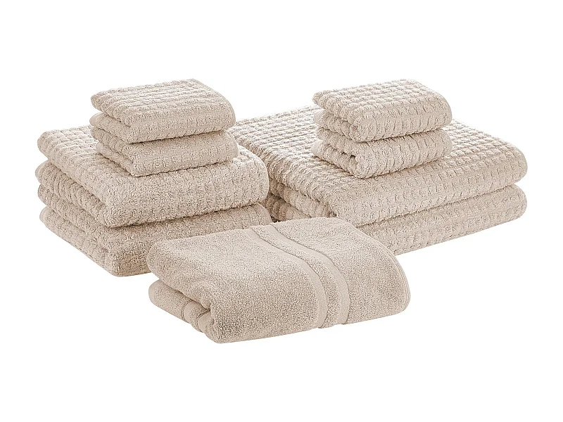 Set di 9 asciugamani ATAI Cotone Beige
