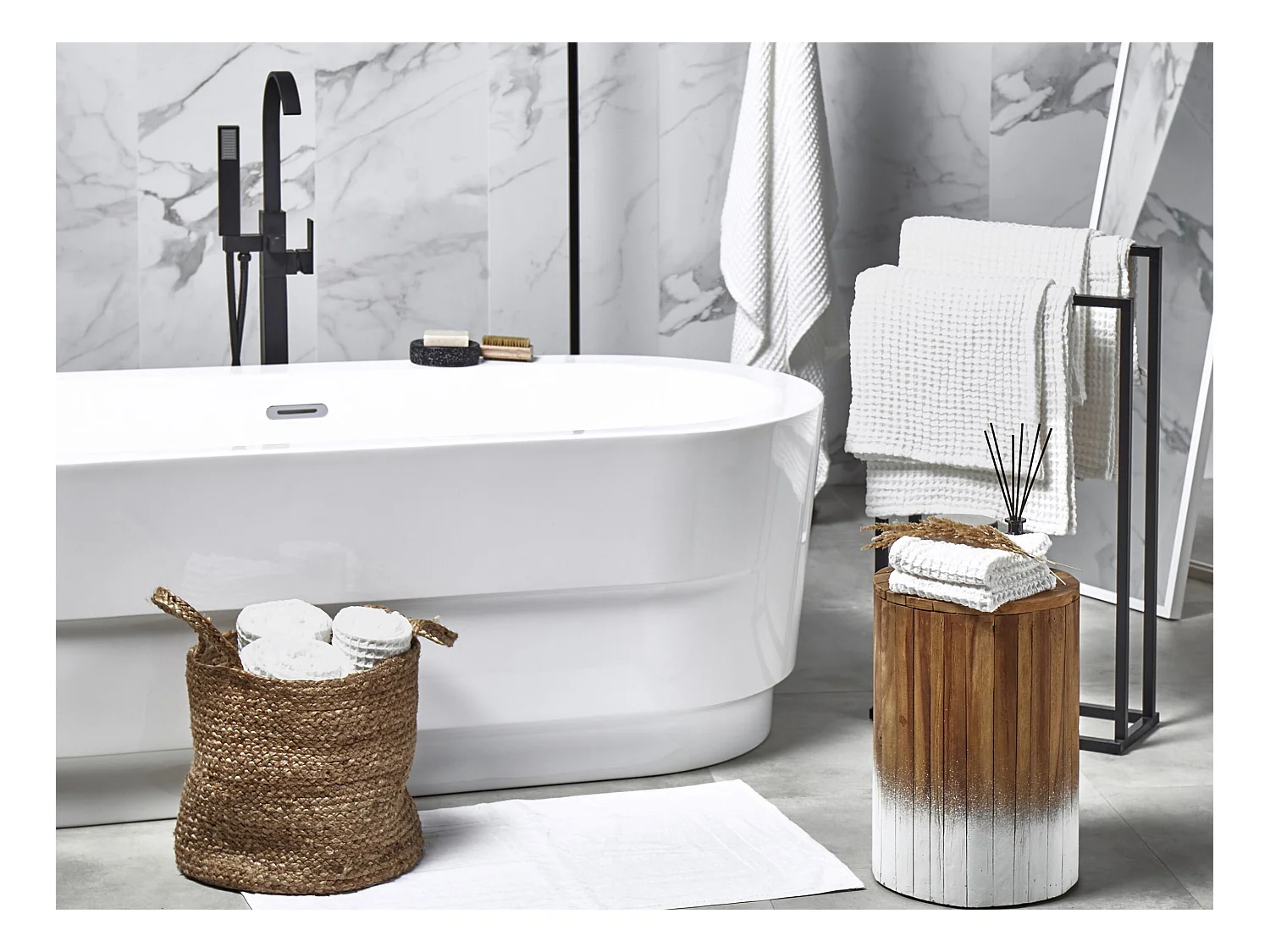 Lot de 11 serviettes AREORA Coton Blanc