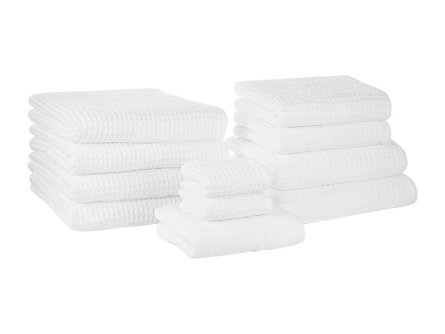 Set di 11 asciugamani AREORA Cotone Bianco