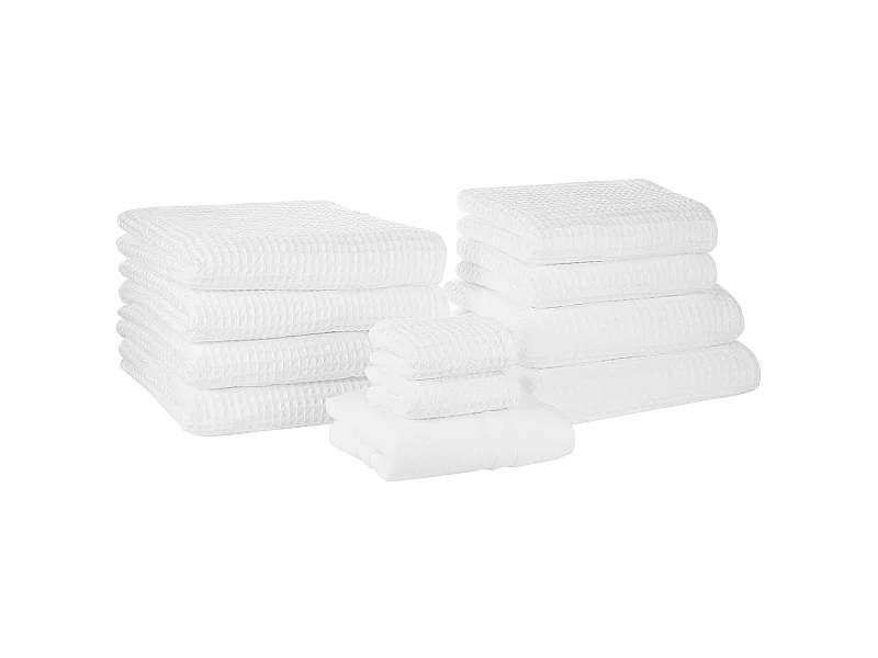 Lot de 11 serviettes AREORA Coton Blanc