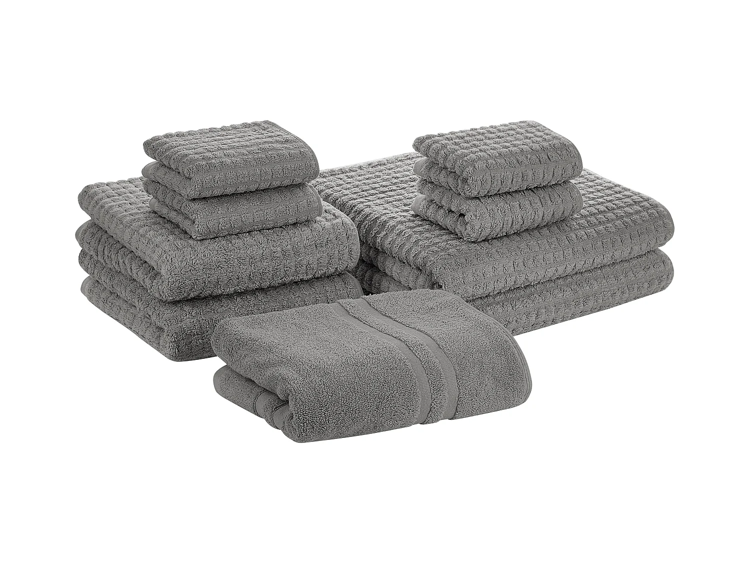 Lot de 9 serviettes ATAI Coton Gris