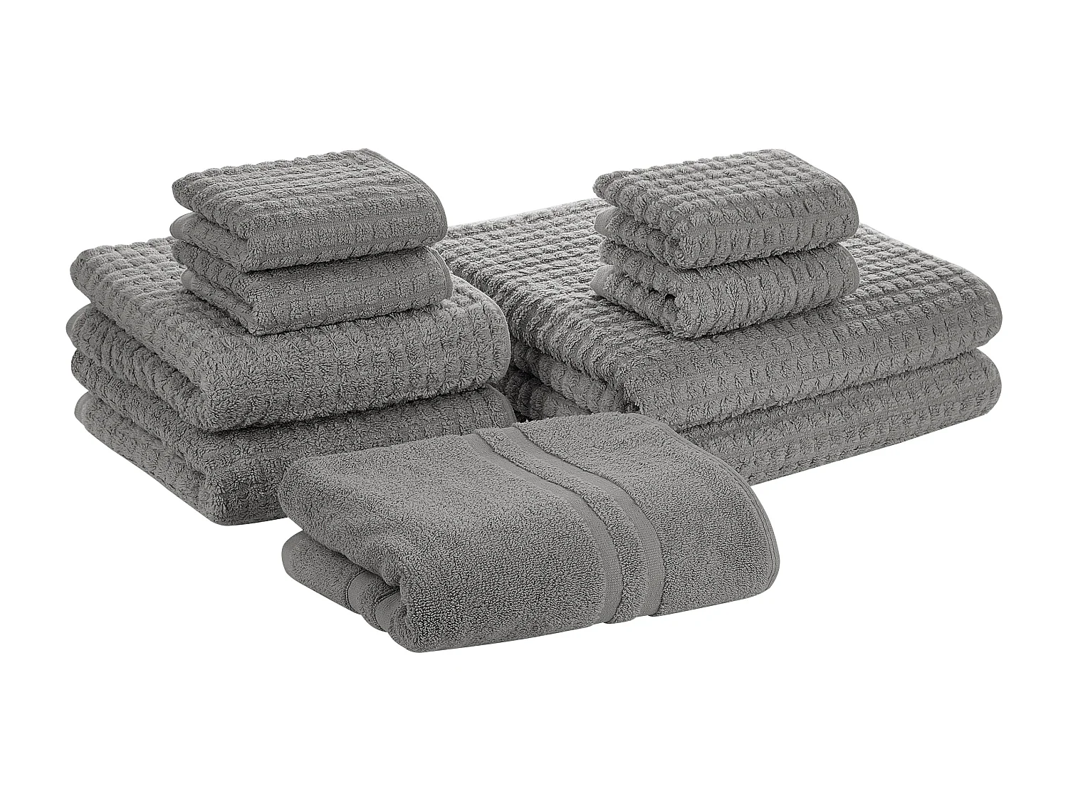 Lot de 9 serviettes ATAI Coton Gris