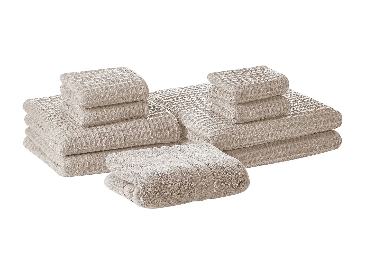 Set di 9 asciugamani AREORA Cotone Beige
