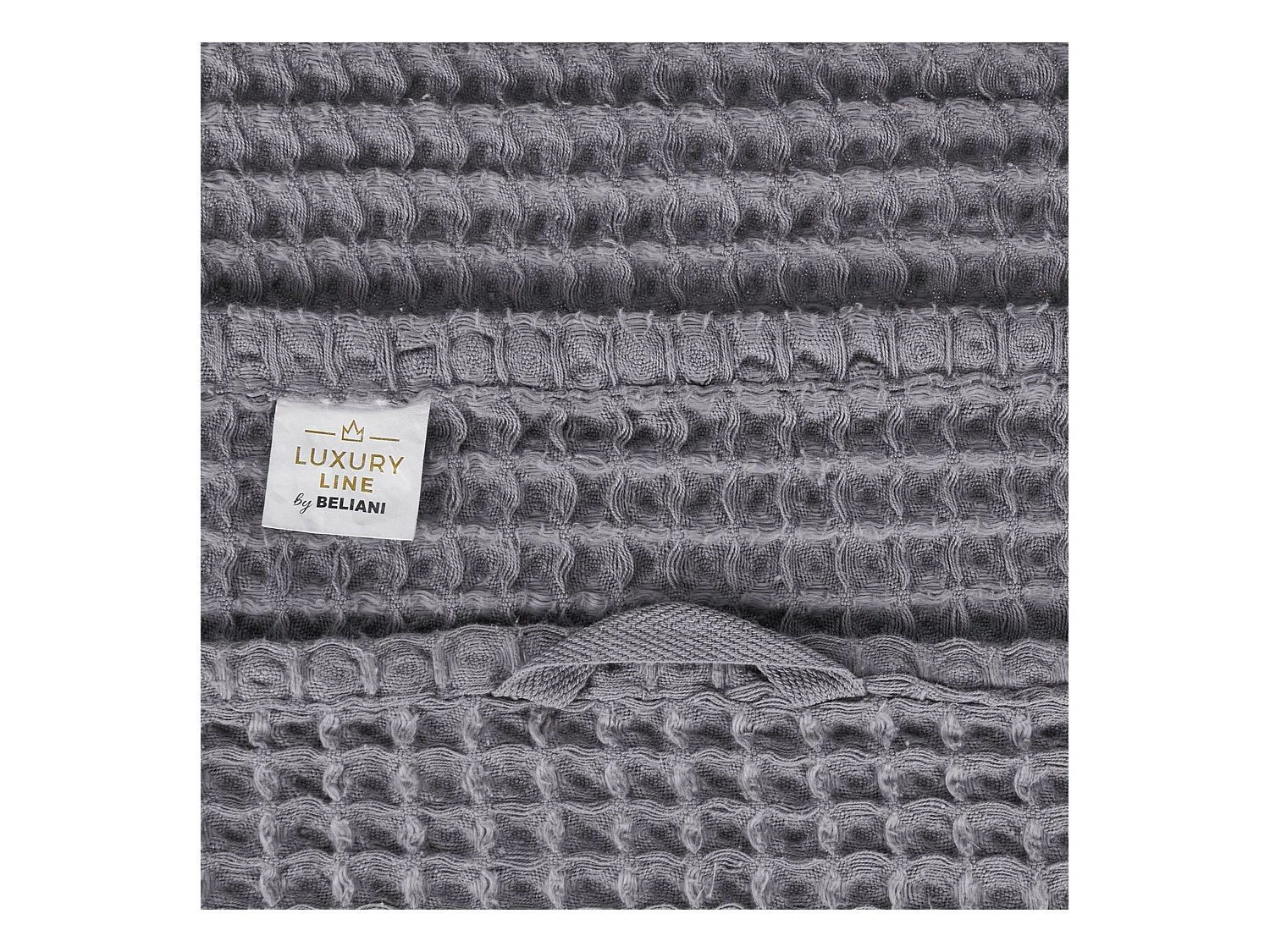 Handtuch Set mit Badematte Baumwolle grau 9-teilig Areora