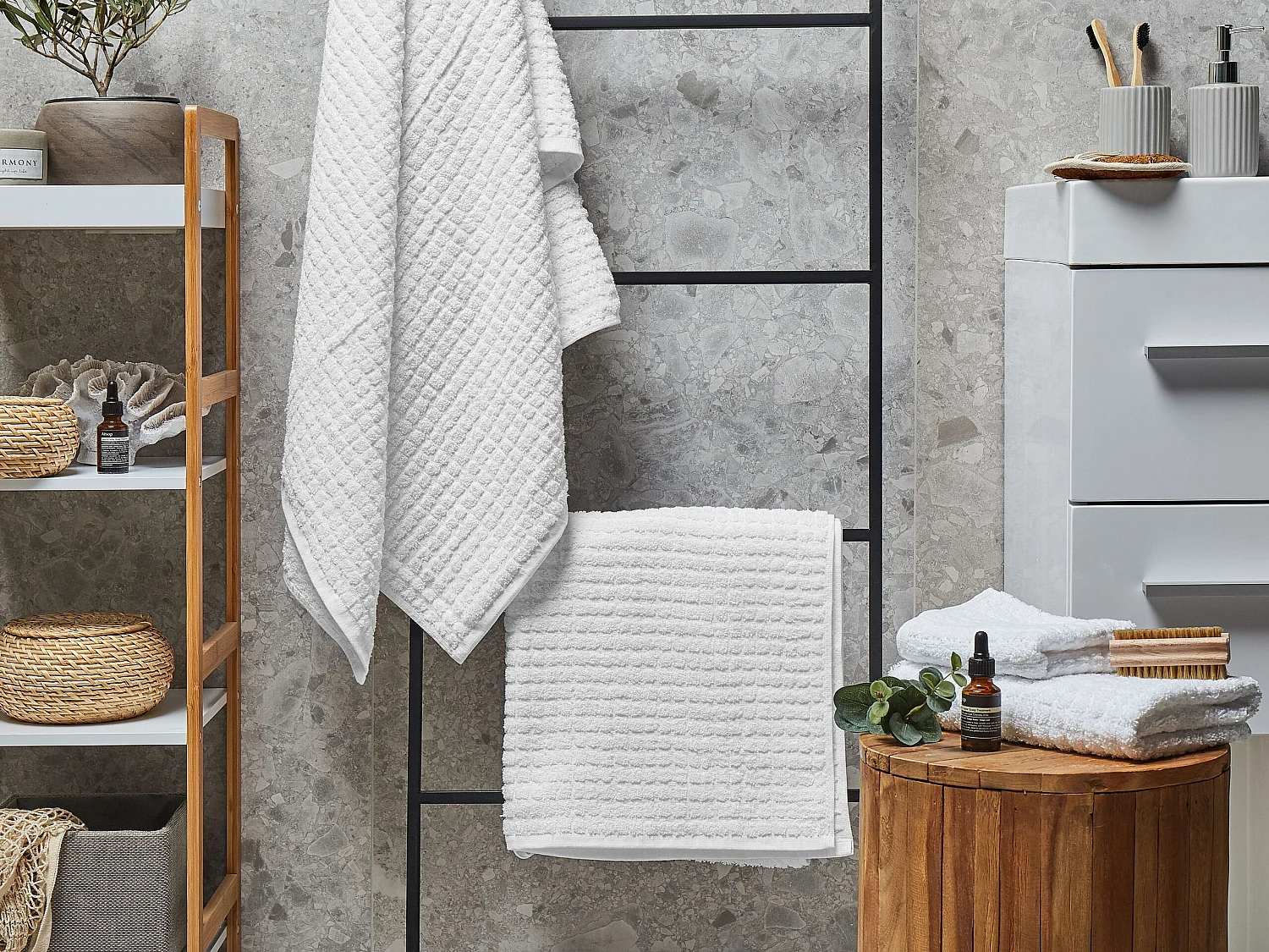 Lot de 4 serviettes ATAI Coton Blanc