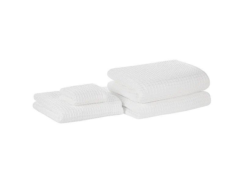 Set di 4 asciugamani ATAI Cotone Bianco