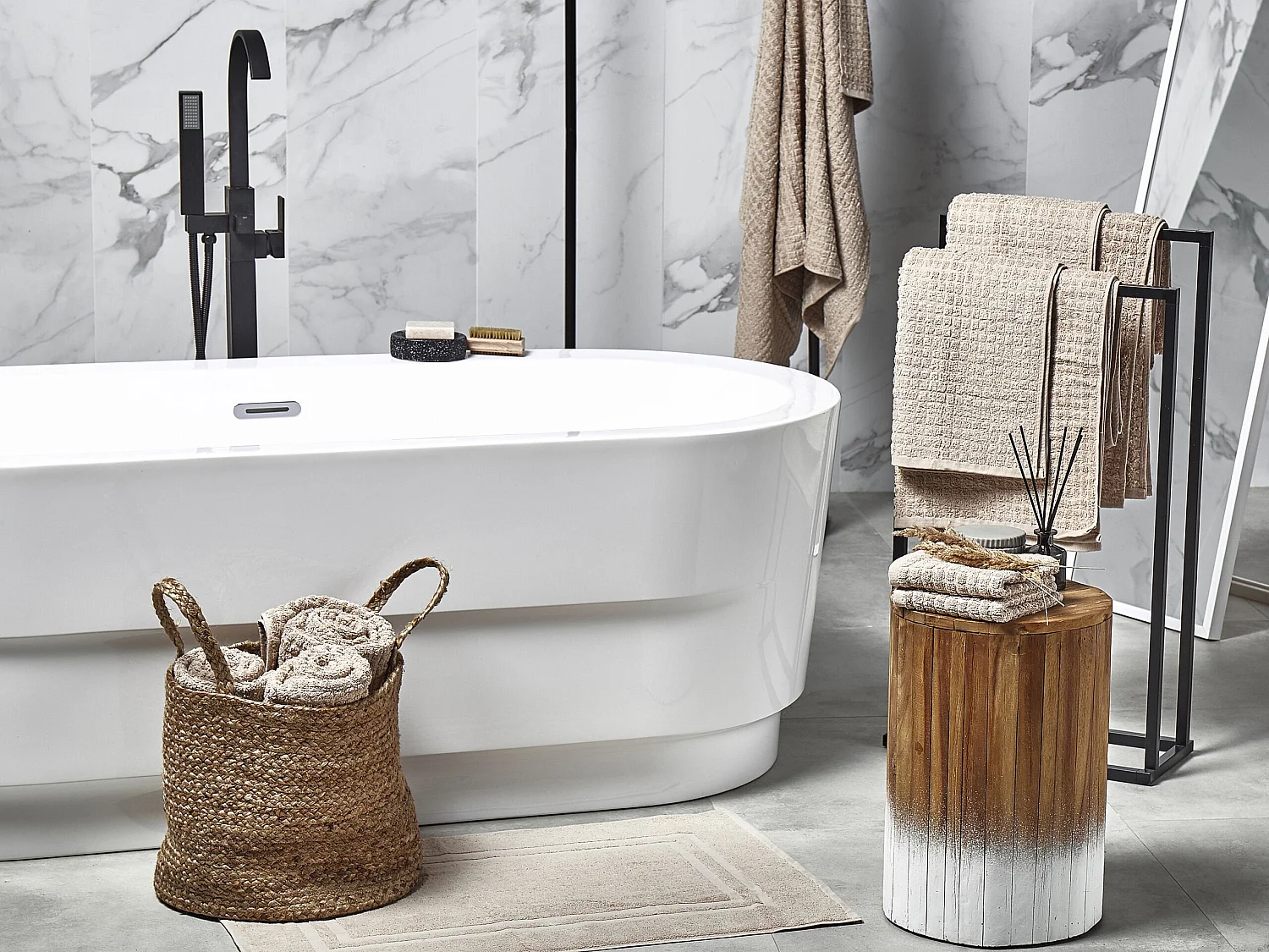 Set di 11 asciugamani ATAI Cotone Beige