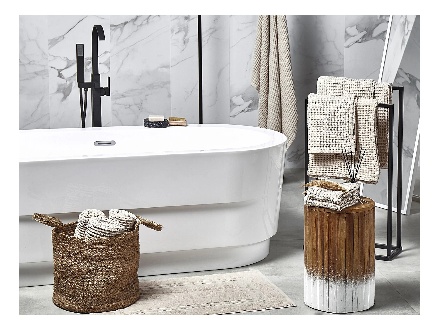 Conjunto de 11 toallas AREORA Algodón Beige