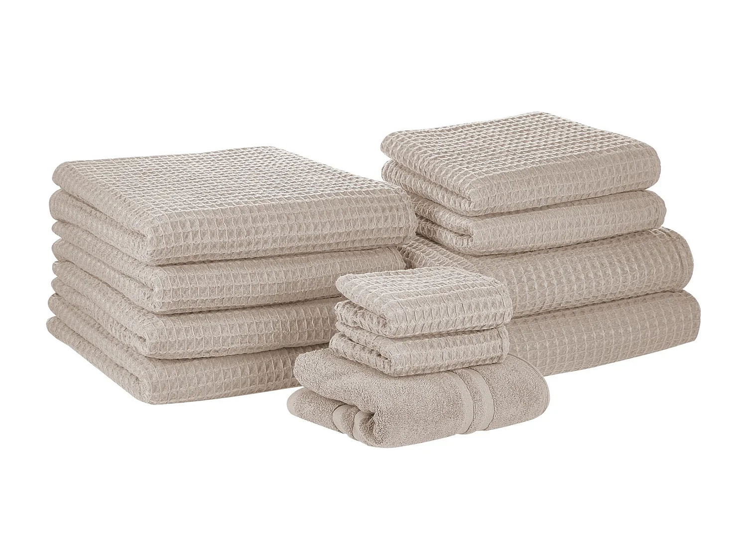 Lot de 11 serviettes AREORA Coton Beige