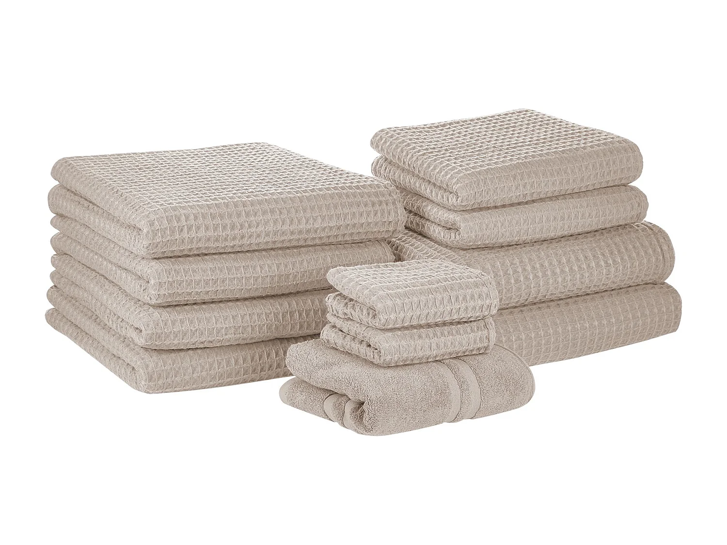 Komplet 11 ręczników AREORA Bawełna Beżowy
