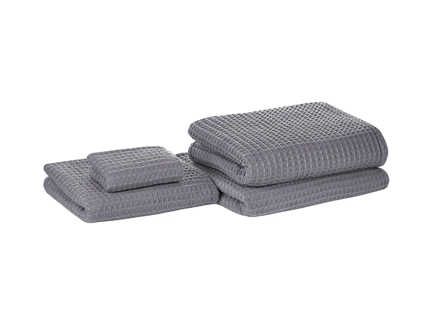 Set di 4 asciugamani AREORA Cotone Grigio chiaro