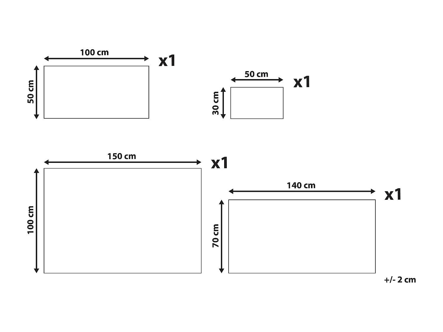 4-delige handdoekset AREORA Katoen Lichtgrijs