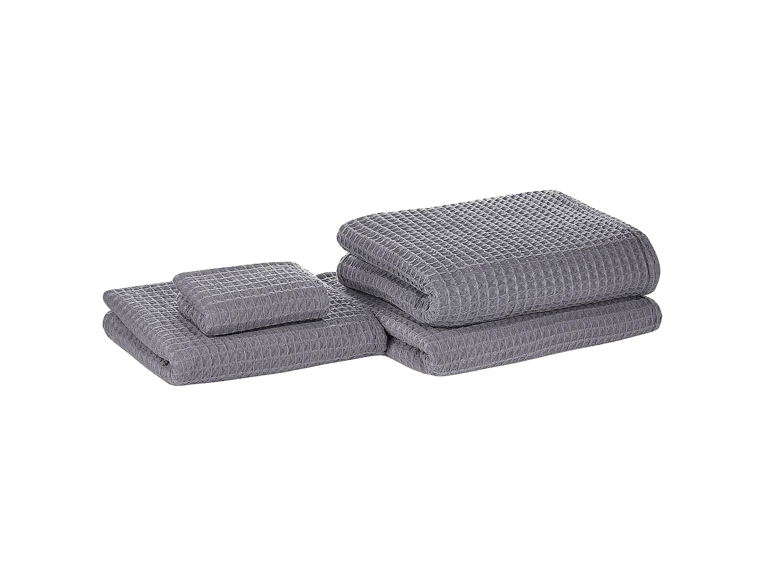 Lot de 4 serviettes AREORA Coton Gris clair