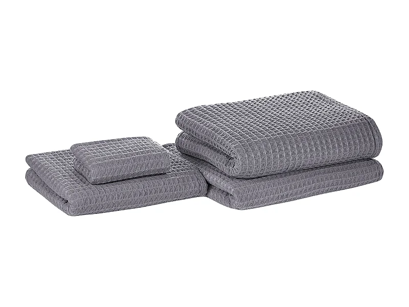 Lot de 4 serviettes AREORA Coton Gris clair