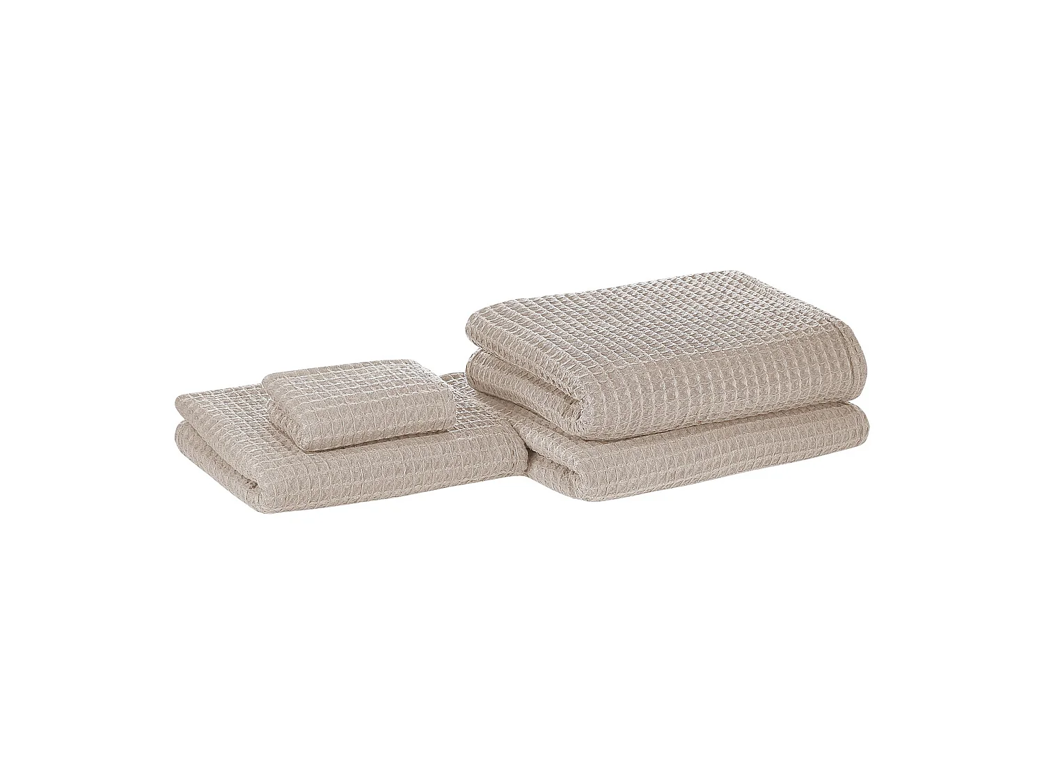 Lot de 4 serviettes AREORA Coton Beige