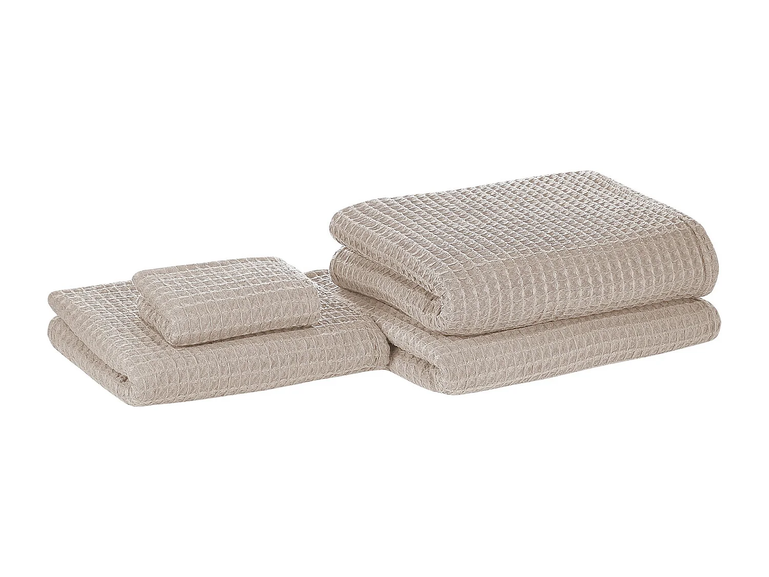 Badehandtuch 4er Set Baumwolle beige verschiedenen Größen Areora