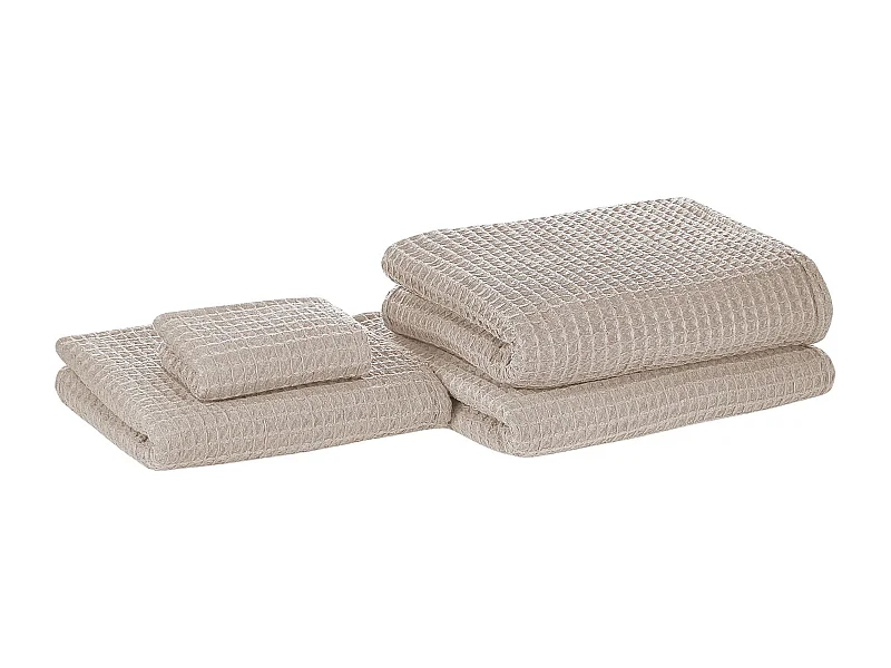 Lot de 4 serviettes AREORA Coton Beige