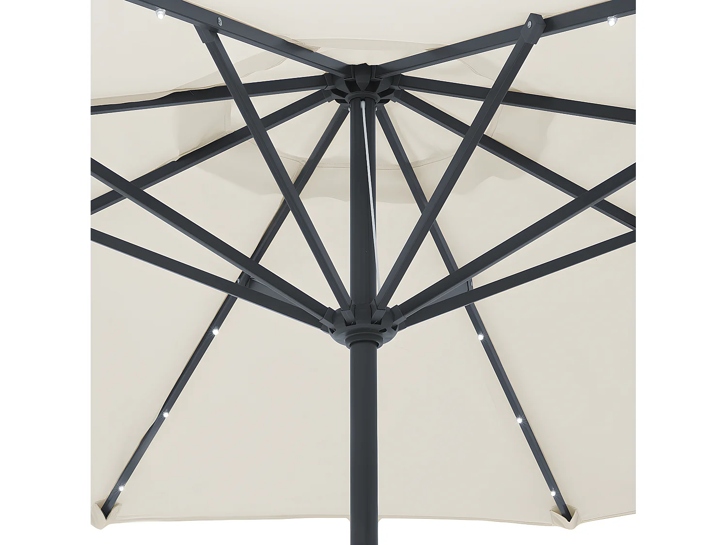 Sonnenschirm LED-Beleuchtung ⌀ 266 cm beige RAPALLO