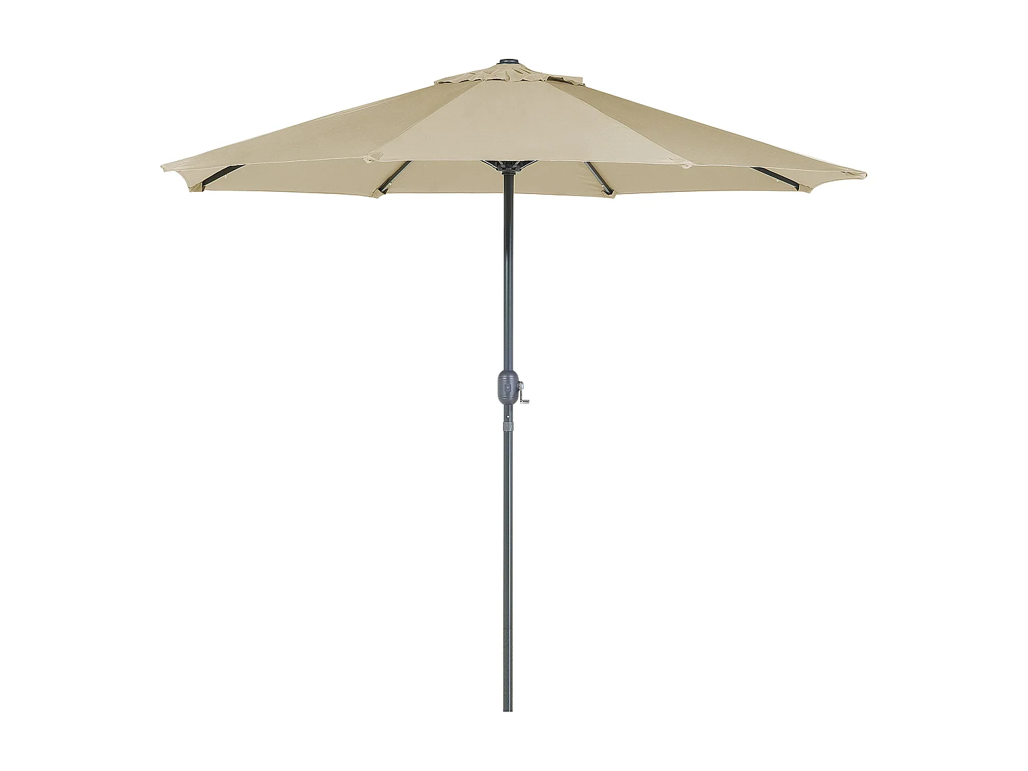 Sonnenschirm LED-Beleuchtung ⌀ 266 cm grau-beige RAPALLO