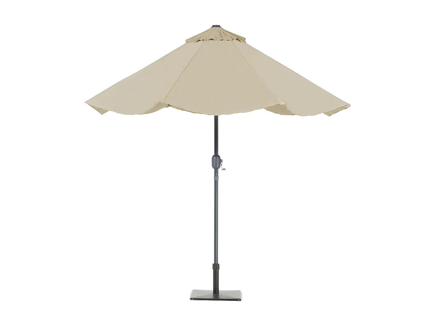 Sonnenschirm LED-Beleuchtung ⌀ 266 cm grau-beige RAPALLO