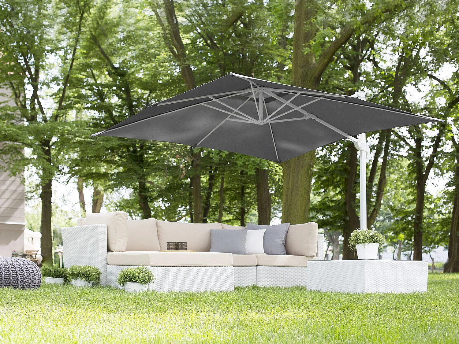 Parasol déporté 250 cm MONZA Gris foncé