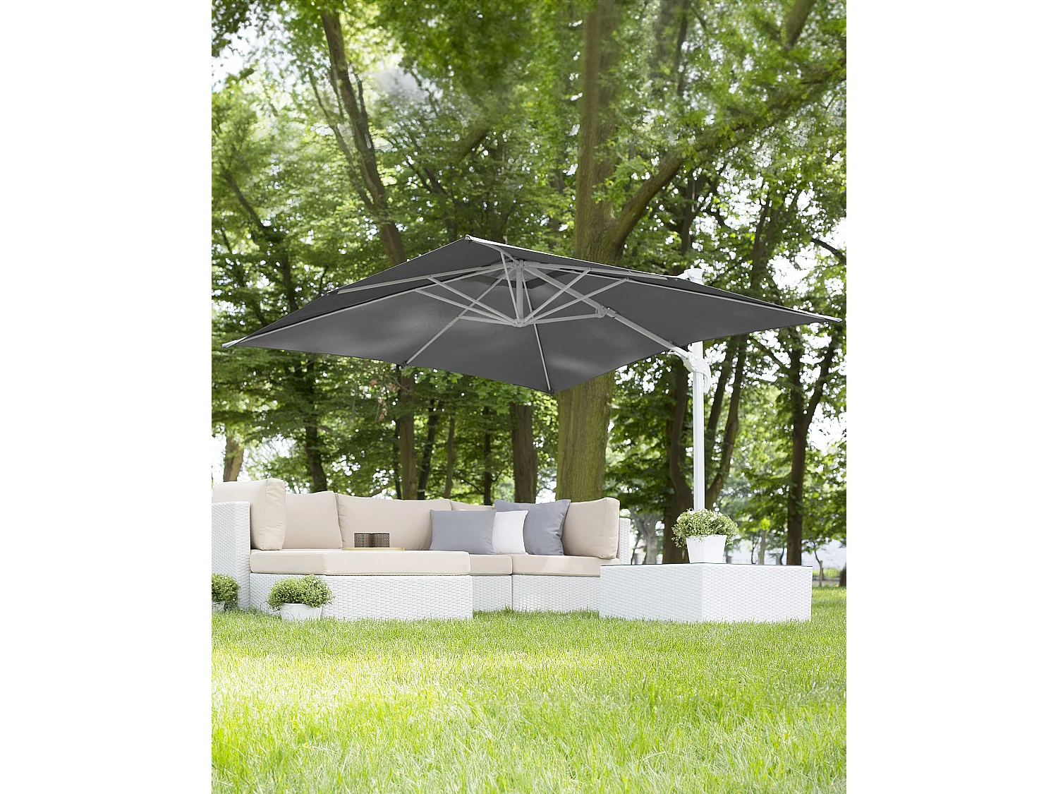 Cantilever Parasol 250 cm MONZA Dark Grey