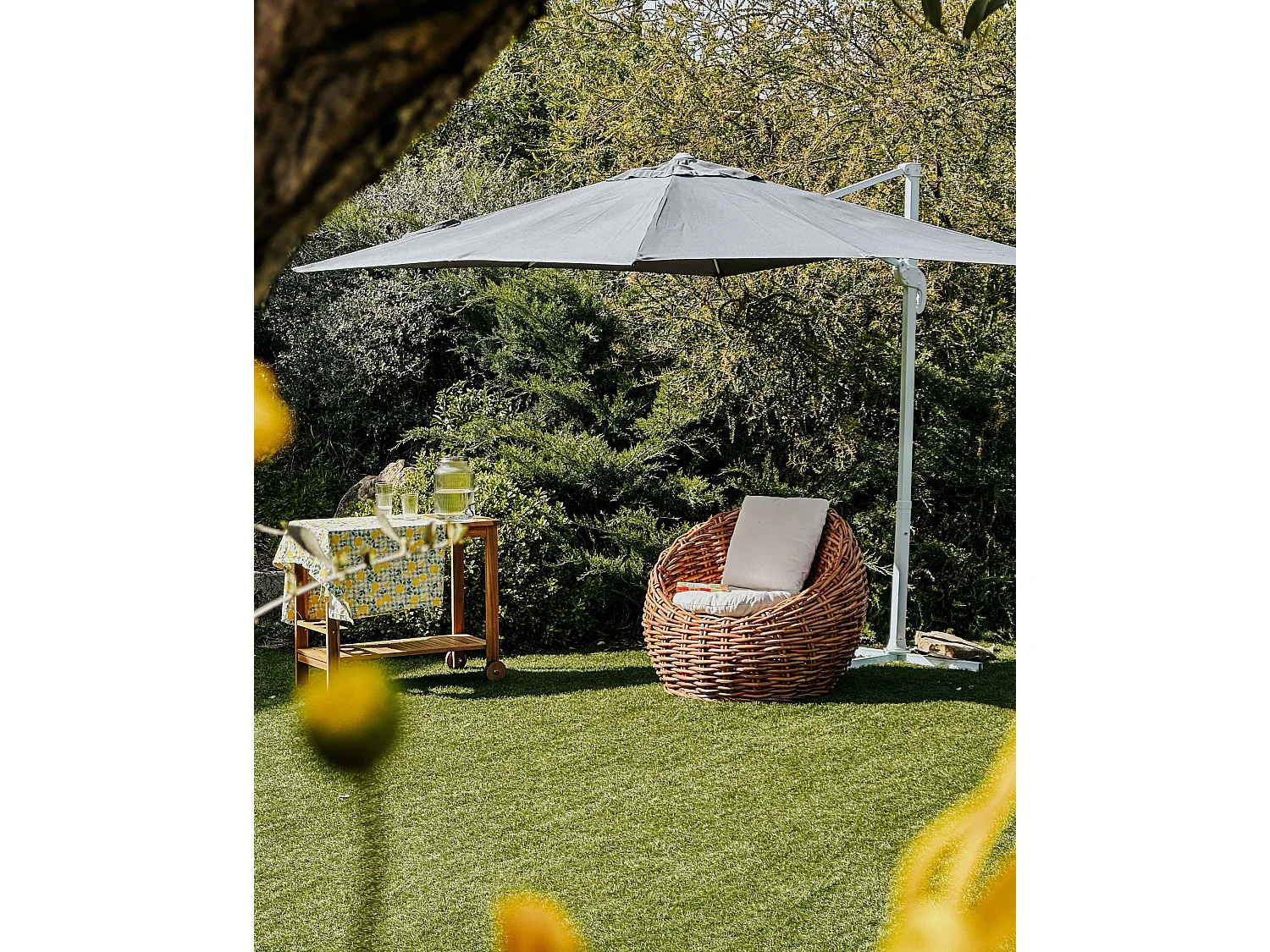 Parasol déporté 250 cm MONZA Gris foncé